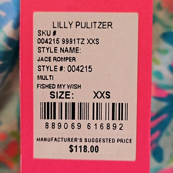 Strapless Lilly Pulitzer Fished My Wish romper, size XXS, $100, never worn - Picture 3 of 3